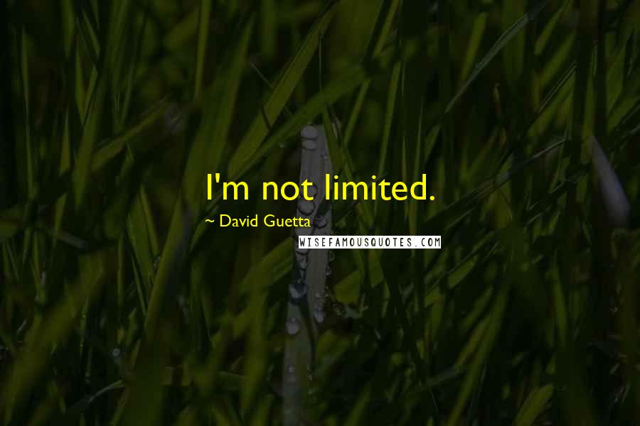 David Guetta Quotes: I'm not limited.