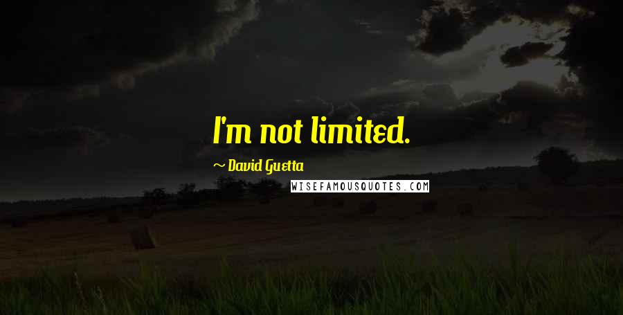 David Guetta Quotes: I'm not limited.