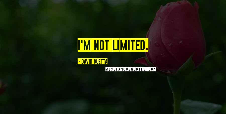 David Guetta Quotes: I'm not limited.