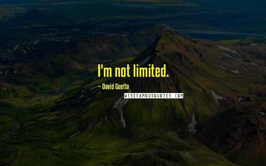 David Guetta Quotes: I'm not limited.