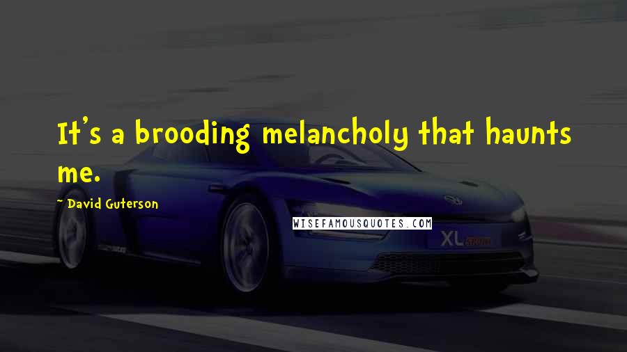 David Guterson Quotes: It's a brooding melancholy that haunts me.