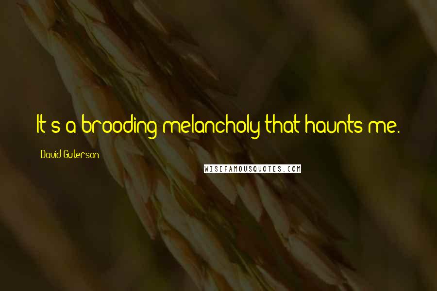 David Guterson Quotes: It's a brooding melancholy that haunts me.