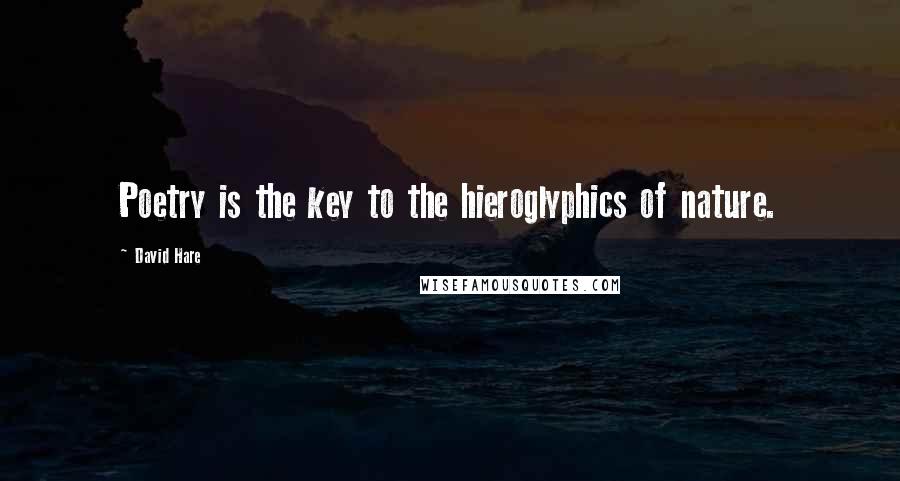 David Hare Quotes: Poetry is the key to the hieroglyphics of nature.