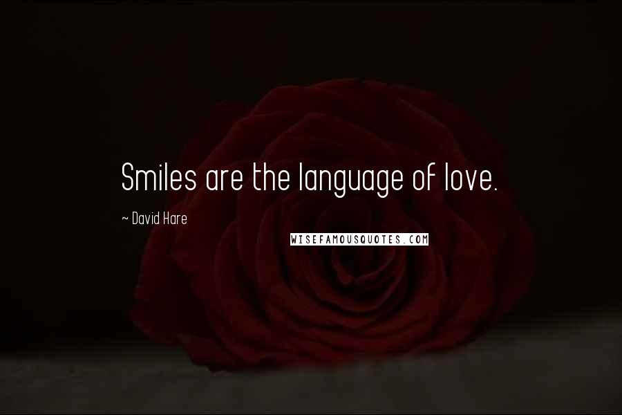 David Hare Quotes: Smiles are the language of love.