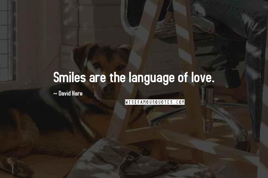 David Hare Quotes: Smiles are the language of love.