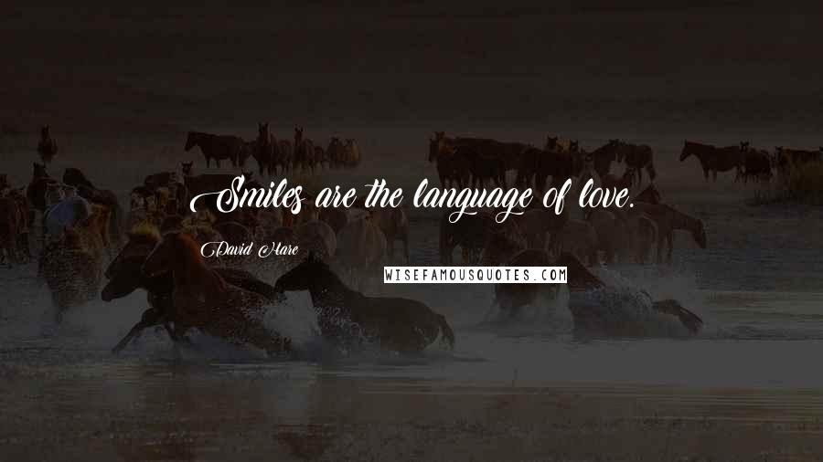 David Hare Quotes: Smiles are the language of love.