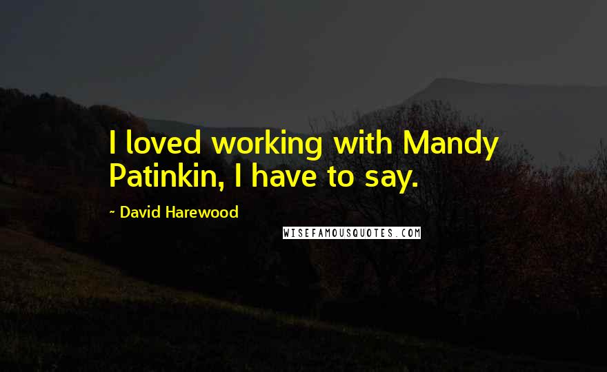 David Harewood Quotes: I loved working with Mandy Patinkin, I have to say.