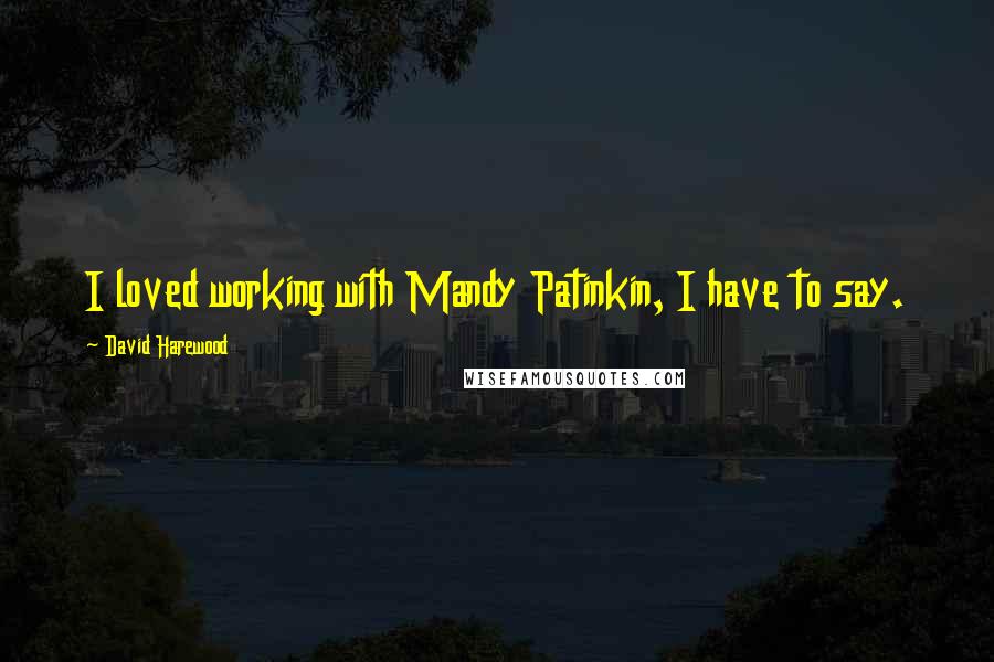 David Harewood Quotes: I loved working with Mandy Patinkin, I have to say.