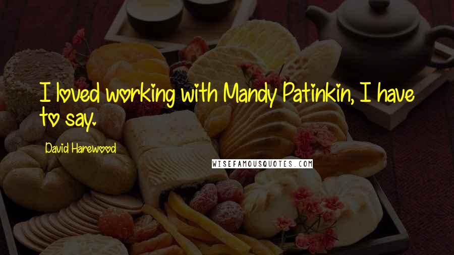 David Harewood Quotes: I loved working with Mandy Patinkin, I have to say.