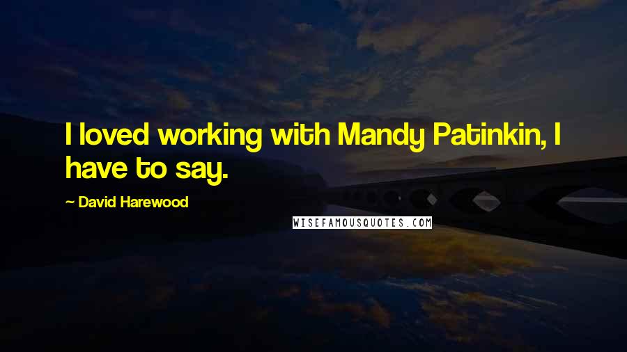 David Harewood Quotes: I loved working with Mandy Patinkin, I have to say.