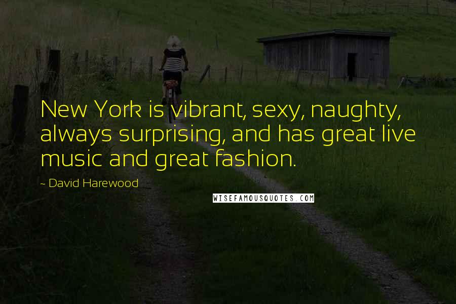 David Harewood Quotes: New York is vibrant, sexy, naughty, always surprising, and has great live music and great fashion.