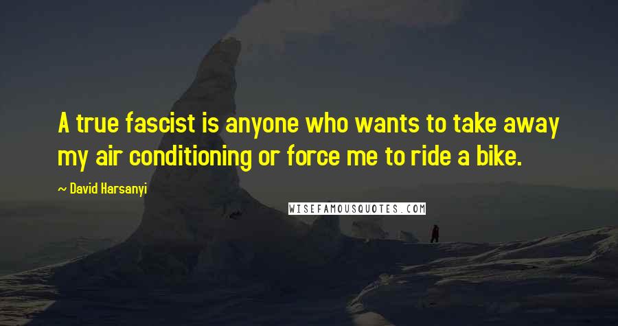 David Harsanyi Quotes: A true fascist is anyone who wants to take away my air conditioning or force me to ride a bike.