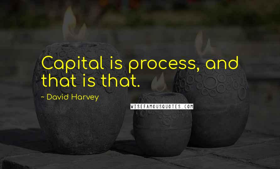 David Harvey Quotes: Capital is process, and that is that.