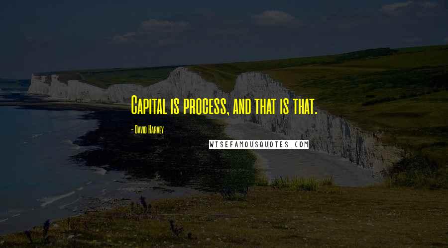 David Harvey Quotes: Capital is process, and that is that.
