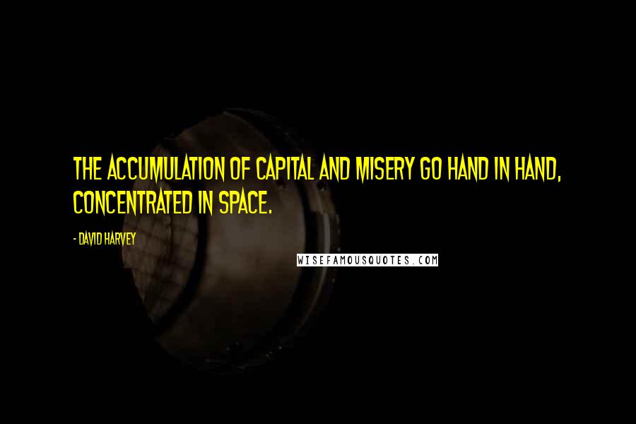 David Harvey Quotes: The accumulation of capital and misery go hand in hand, concentrated in space.