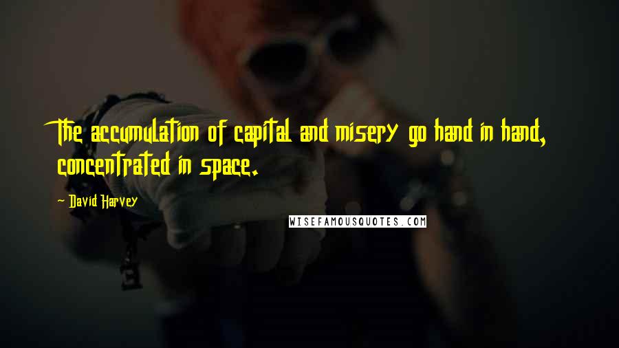 David Harvey Quotes: The accumulation of capital and misery go hand in hand, concentrated in space.