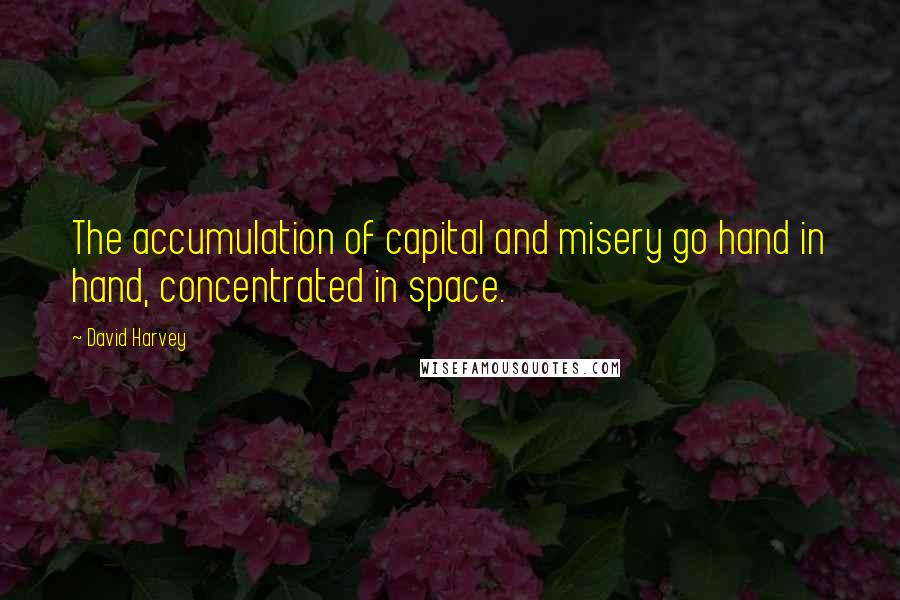 David Harvey Quotes: The accumulation of capital and misery go hand in hand, concentrated in space.