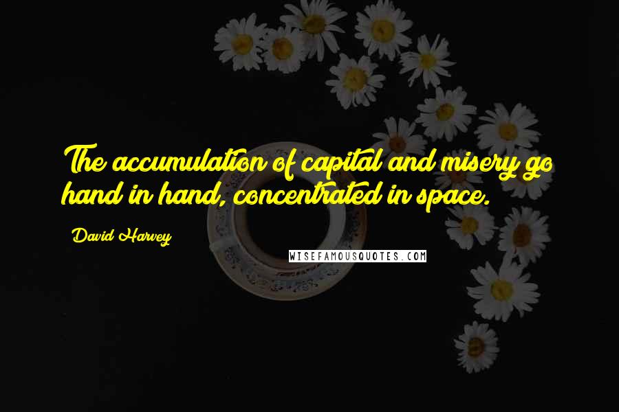 David Harvey Quotes: The accumulation of capital and misery go hand in hand, concentrated in space.