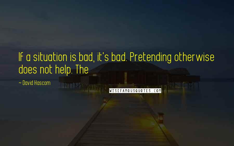 David Hascom Quotes: If a situation is bad, it's bad. Pretending otherwise does not help. The