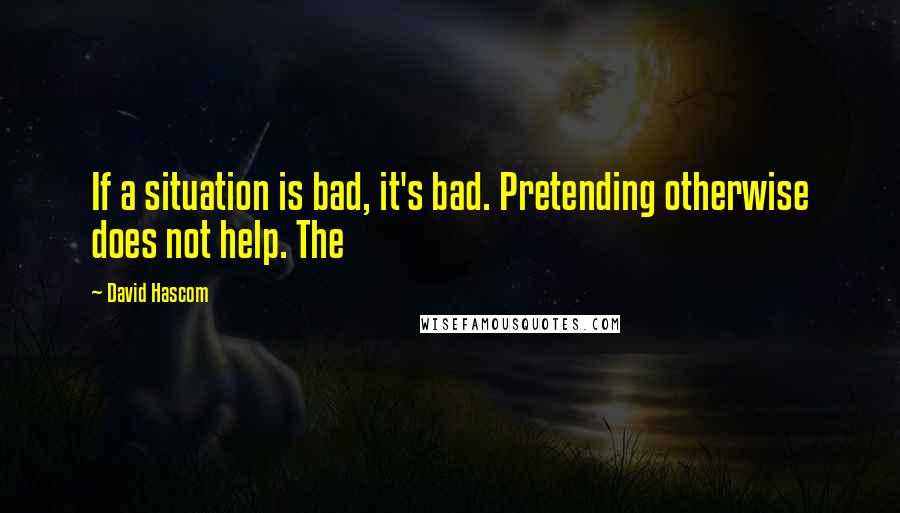 David Hascom Quotes: If a situation is bad, it's bad. Pretending otherwise does not help. The