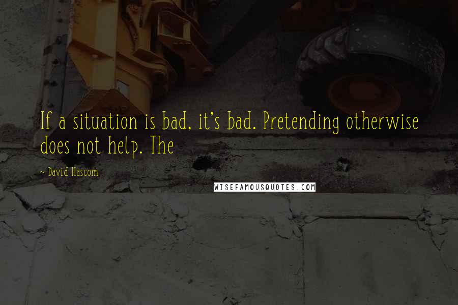 David Hascom Quotes: If a situation is bad, it's bad. Pretending otherwise does not help. The