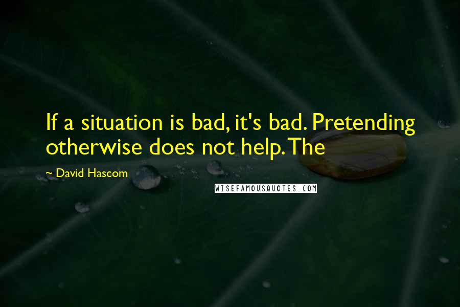 David Hascom Quotes: If a situation is bad, it's bad. Pretending otherwise does not help. The