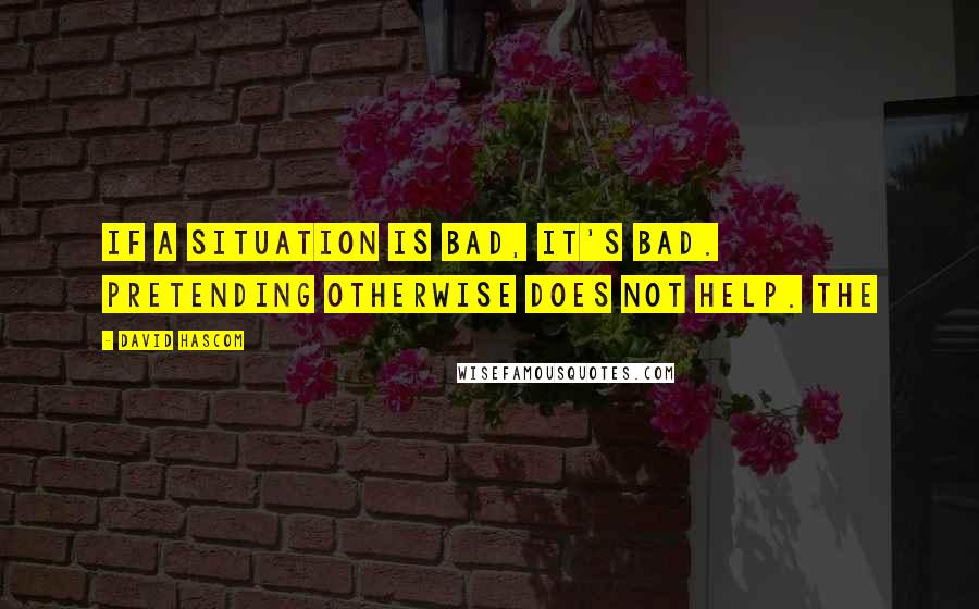 David Hascom Quotes: If a situation is bad, it's bad. Pretending otherwise does not help. The