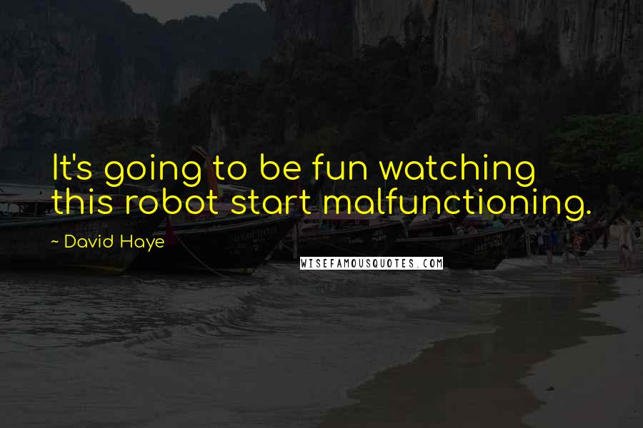 David Haye Quotes: It's going to be fun watching this robot start malfunctioning.