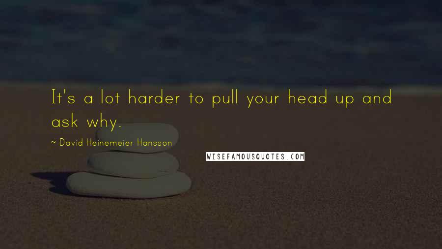 David Heinemeier Hansson Quotes: It's a lot harder to pull your head up and ask why.
