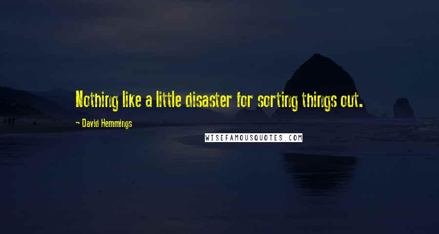 David Hemmings Quotes: Nothing like a little disaster for sorting things out.