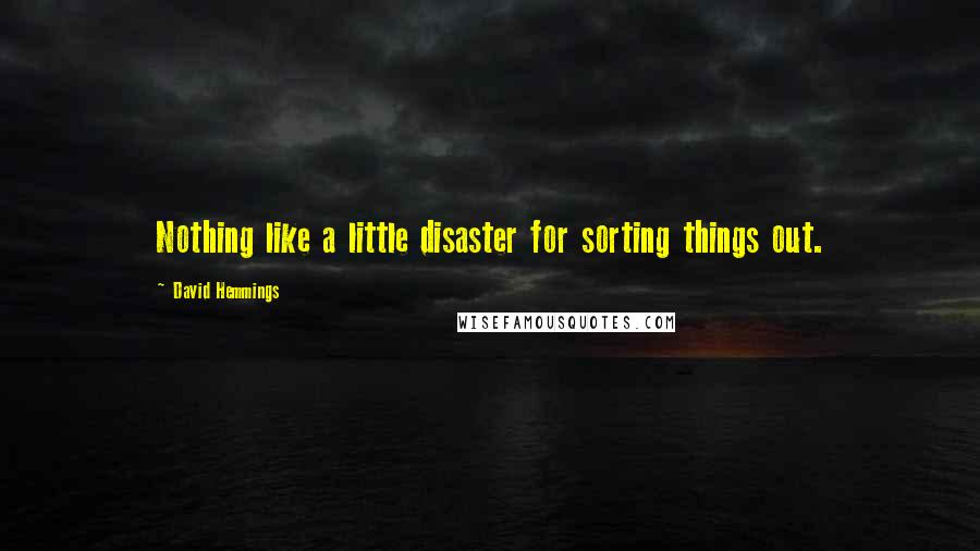David Hemmings Quotes: Nothing like a little disaster for sorting things out.