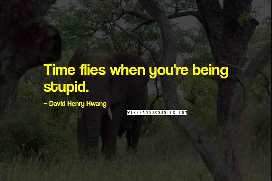 David Henry Hwang Quotes: Time flies when you're being stupid.