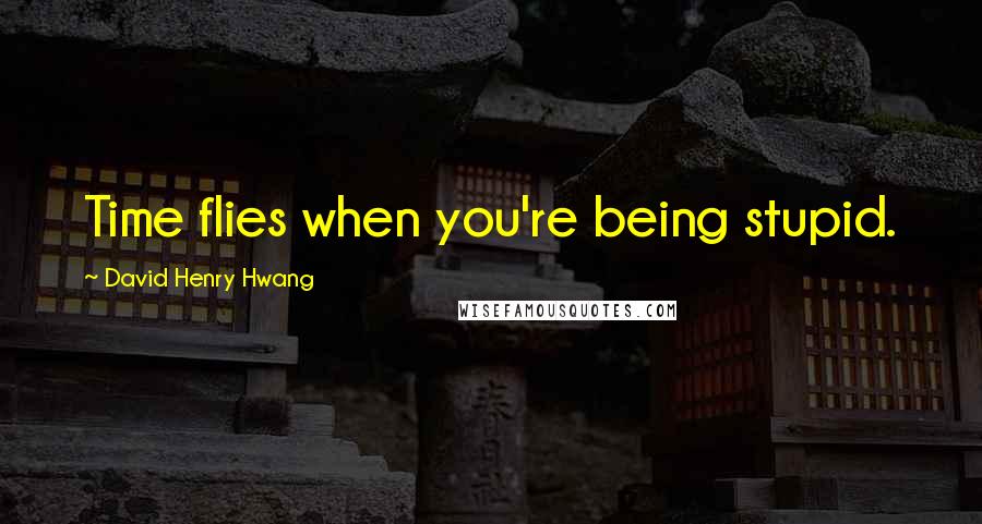 David Henry Hwang Quotes: Time flies when you're being stupid.