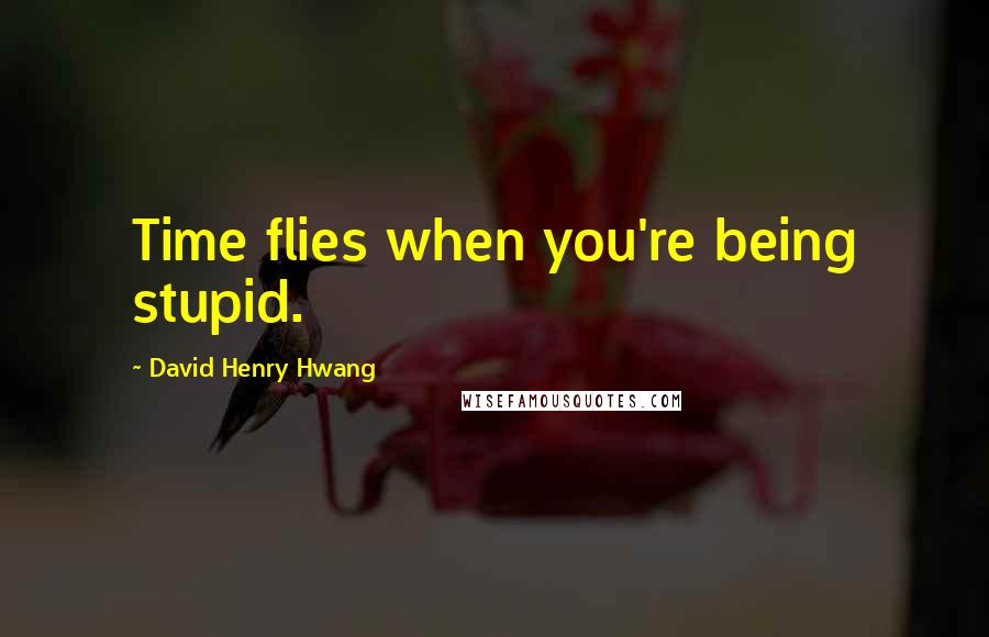 David Henry Hwang Quotes: Time flies when you're being stupid.