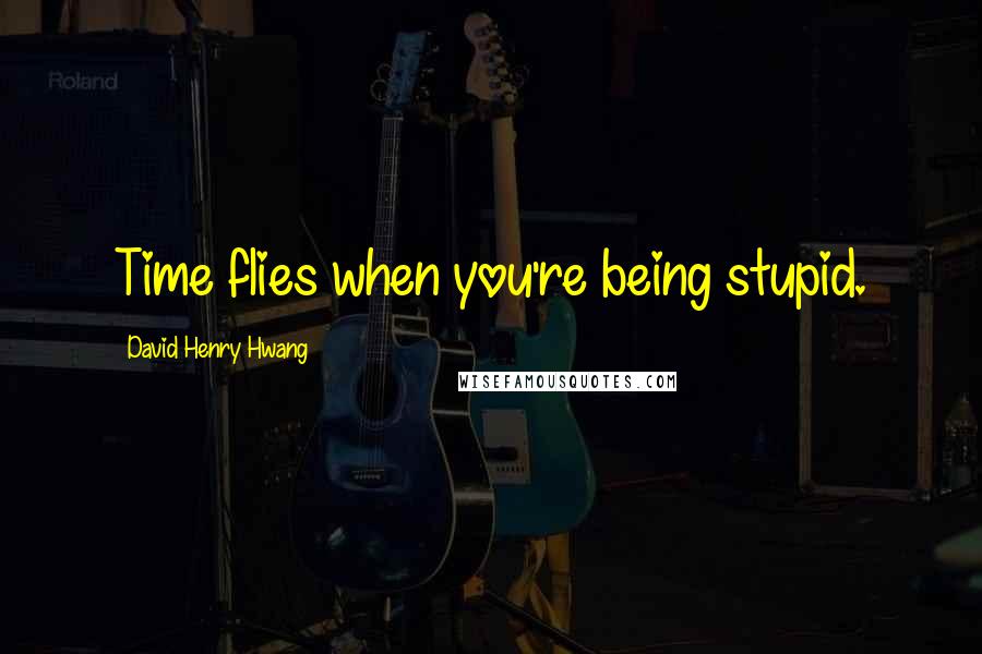 David Henry Hwang Quotes: Time flies when you're being stupid.