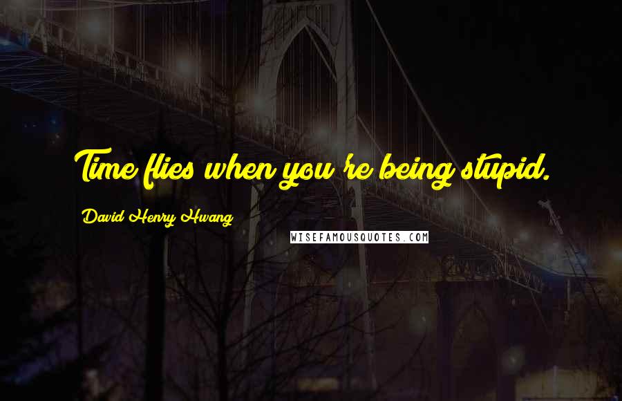 David Henry Hwang Quotes: Time flies when you're being stupid.