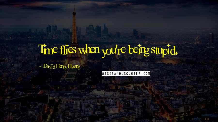 David Henry Hwang Quotes: Time flies when you're being stupid.