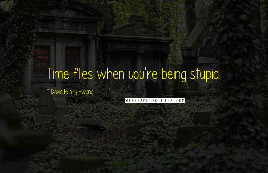 David Henry Hwang Quotes: Time flies when you're being stupid.
