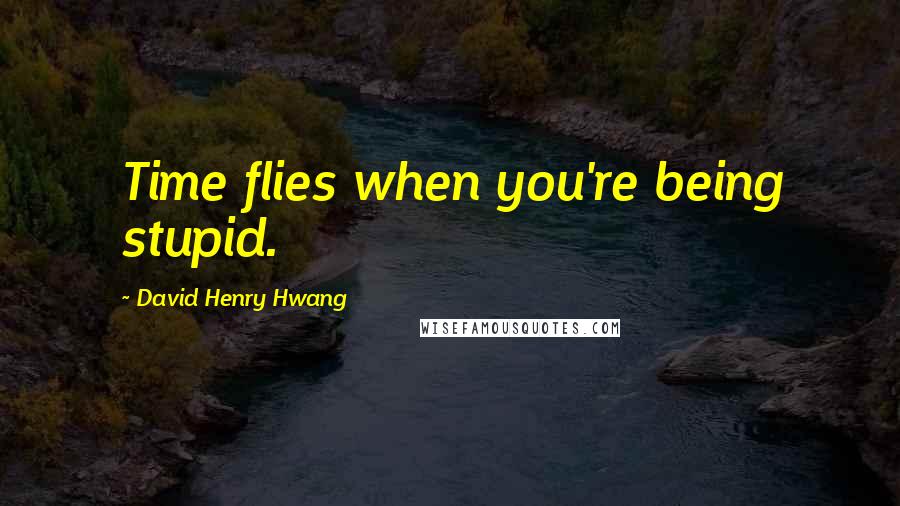 David Henry Hwang Quotes: Time flies when you're being stupid.