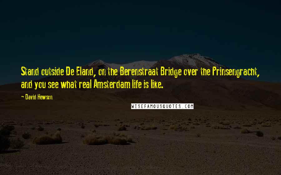 David Hewson Quotes: Stand outside De Eland, on the Berenstraat Bridge over the Prinsengracht, and you see what real Amsterdam life is like.