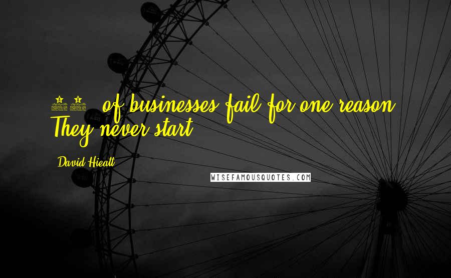 David Hieatt Quotes: 99% of businesses fail for one reason. They never start.