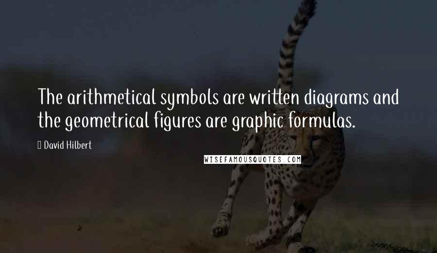 David Hilbert Quotes: The arithmetical symbols are written diagrams and the geometrical figures are graphic formulas.