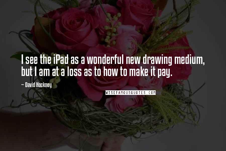 David Hockney Quotes: I see the iPad as a wonderful new drawing medium, but I am at a loss as to how to make it pay.