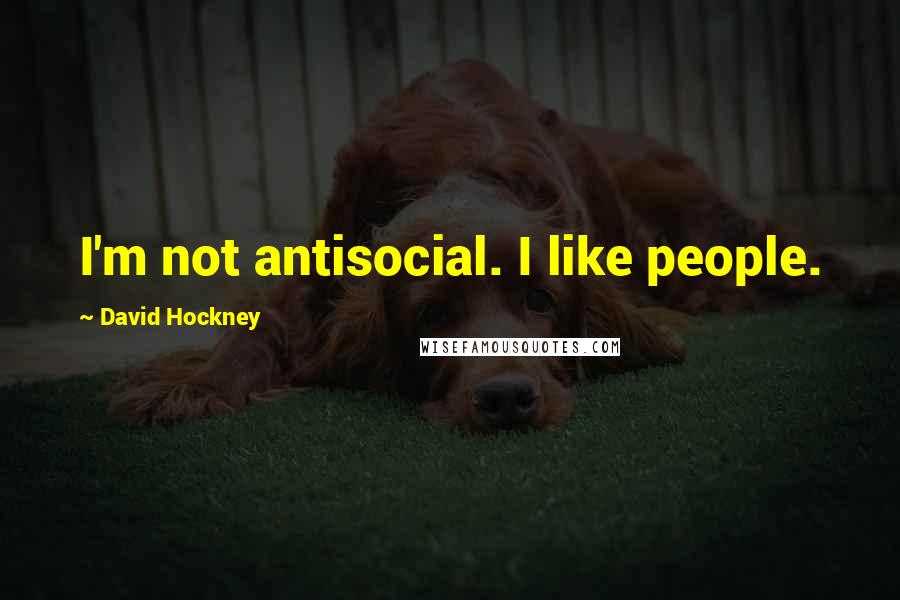 David Hockney Quotes: I'm not antisocial. I like people.