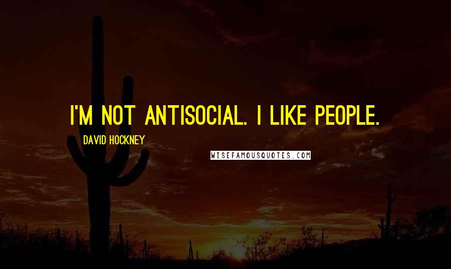 David Hockney Quotes: I'm not antisocial. I like people.