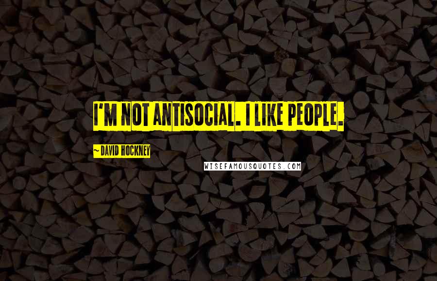 David Hockney Quotes: I'm not antisocial. I like people.