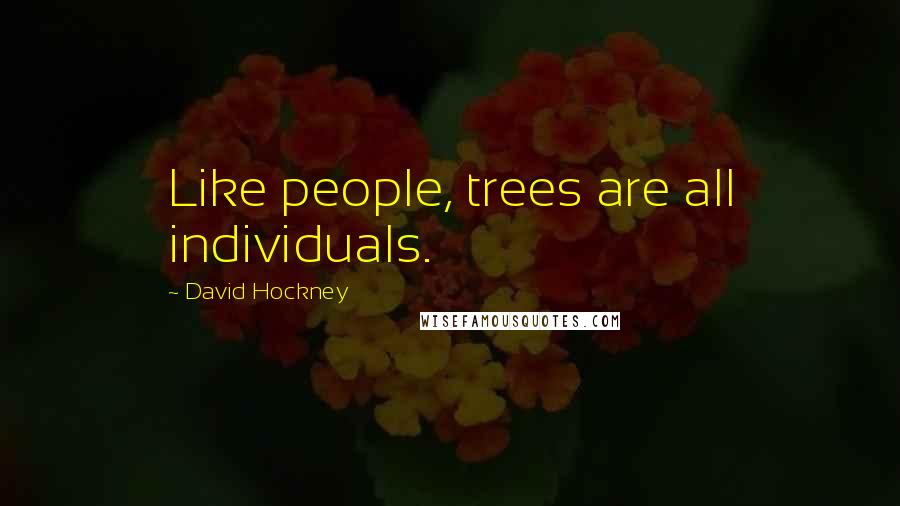 David Hockney Quotes: Like people, trees are all individuals.