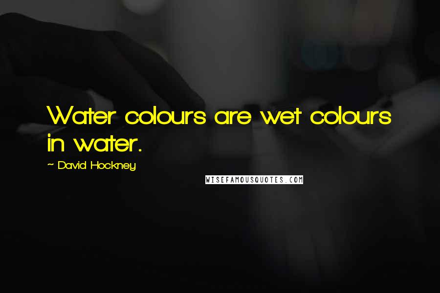 David Hockney Quotes: Water colours are wet colours in water.