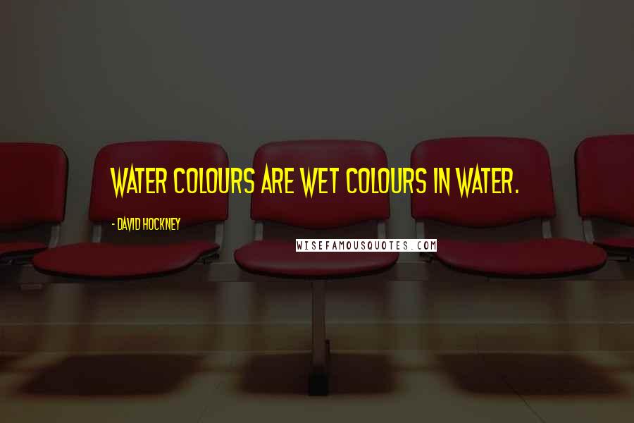 David Hockney Quotes: Water colours are wet colours in water.