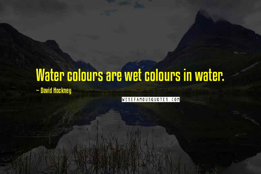 David Hockney Quotes: Water colours are wet colours in water.